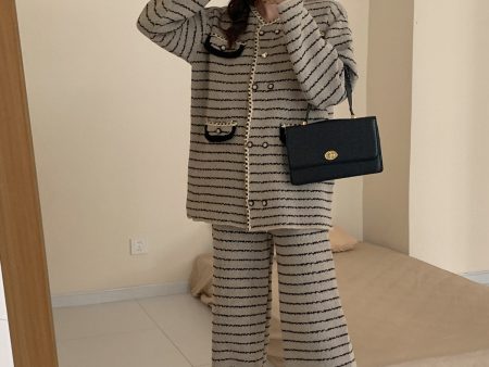 Sibel Grey & Black Stripe Two Piece Suit Fashion